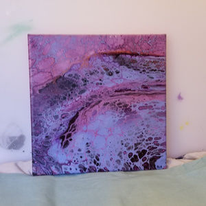Original Acrylic Painting 10x10 Purple Black